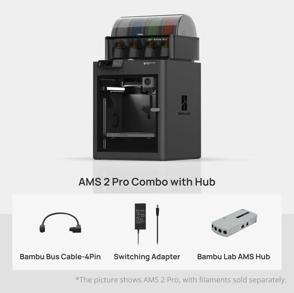 Bambu Lab Bambu Lab P1S 3D Printer - AMS 2 Pro Combo / Combo with Hub(Ship Separately)